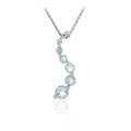 Glitzy Rocks Sterling Silver Blue Topaz Journey Necklace