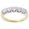 14k Two-tone Gold 1.00ct Diamond 5-stone Ring (G, I1)