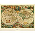 Old World Map Painting on Canvas