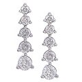 14k White Gold 4/5ct TDW Diamond Journey Earrings