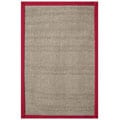 Hand-woven Sisal Red Rug (5' x 8')