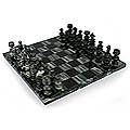 'Check in Gray' Onyx and Marble Chess Set (Mexico)