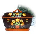 Handpainted English Sunflower Bread/ Toast Jar