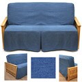 Full Size Tumbled Jeans Skirted Futon Slipcover