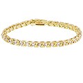 14k Gold Overlay CZ Diamoness Tennis 'Z' Bracelet