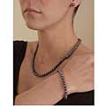 DaVonna Black Freshwater Pearl Three-piece Set (6-6.5 mm) (Set of 3)