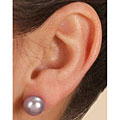 DaVonna 14k Yellow Gold Grey FW Pearl Stud Earrings (9-10 mm)(Case of 10)