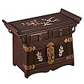 Complementing Guideposts on Vintage china Handmade Floral Mother of Pearl Inlay Wood Jewelry Box