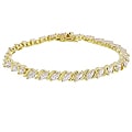 14k Gold Overlay CZ Marquise Tennis Bracelet