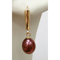 Brown Cultured Freshwater Pearl Earrings