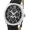 Stuhrling 'Aviator Calendar' Men's Moon Phase Watch