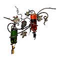 Handcrafted Metal Wall Wine 2-Bottle Holder