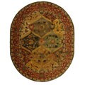 Accommodating guide on Oval rug Hand-tufted Heritage Kerman Burgundy Wool Rug (7'6 x 9'6 Oval)