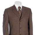 Jeffrey Banks Men's Tan Checked 3-button Suit