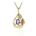 Glitzy Rocks 18k over Sterling Silver Leaf Amethyst Pendant