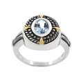 Glitzy Rocks Sterling Silver Blue Topaz Oxidized Ring