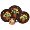 English Sunflower Hand-painted 16-piece Dinnerware Set