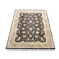 Free connected tips for carpet Indo Indo Mahal Handknotted Rug Black/Light Brown (5' x 8')
