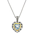 Glitzy Rocks Sterling Silver Blue Topaz Heart Necklace