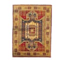 Indo Kazak Hand-knotted Red/Gold Rug (5' x 8')