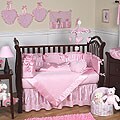 Chenille and Satin Girls 12-piece Baby Bedding Set