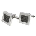 Men's Titanium and Black Steel Cufflinks