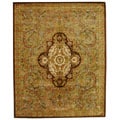 Handmade Classic Royal Beige/ Olive Wool Rug (7'6 x 9'6)