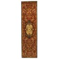 Handmade Classic Royal Red/ Black Wool Runner (2'3 x 8')