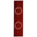 Handmade Rodeo Drive Circle of Life Red/ Ivory New Zealand Wool Runner (2'6 x...