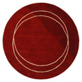 Handmade Rodeo Drive Circle of Life Red/ Ivory New Zealand Wool Rug (5'9 Round)