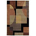 Handmade Rodeo Drive Styles Olive/ Black New Zealand Wool Rug (5' x 8')