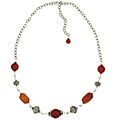 Charming Life Sterling Silver Carnelian and Bali Bead Necklace