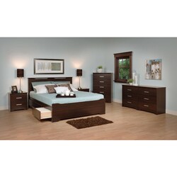 Everett Espresso King Size Platform Storage Bed