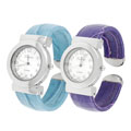 Geneva Platinum Women's Polished Round Cuff Watch