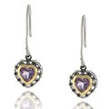 Glitzy Rocks Sterling Silver Amethyst Heart Earrings