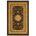 Lyndhurst Collection Mashad Black/ Ivory Rug (3'3 x 5'3)