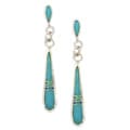 Sterling Silver Turquoise and Opal Dangle Earrings