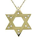 14k Gold 1/8ct TDW Diamond Star of David Necklace (G-H-I, I1)