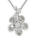 18k White Gold 1/4ct TDW Diamond Flower Necklace (G, VS2)