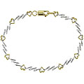 14k Two-tone Gold 1/3ct TDW Heart Link Bracelet (H-J, I1-2)