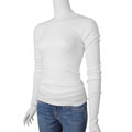 Lucky Brand White Ribbed Junior's Tee