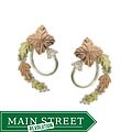 14k Tri-tone Black Hills Gold and Silver Earrings