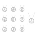 Icz Stonez Sterling Silver Cubic Zirconia Initial Necklace