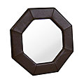 Aggie Dark Brown Bi-cast Leather Frame Mirror
