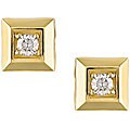 14k Yellow Gold 1/4ct TDW Diamond Square Earrings (G-H-I, I1)