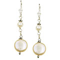 Charming Life Sterling Silver White Coin Pearl Earrings