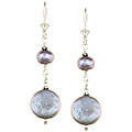 Charming Life Sterling Silver Light Silver Coin Pearl Earrings