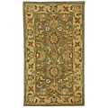 Handmade Antiquities Gem Green Wool Rug (2' x 3')