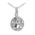 Sterling Silver Small Plain Sand Dollar Necklace