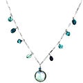 Charming Life Sterling Silver Coin Pearl Apatite Fringe Necklace